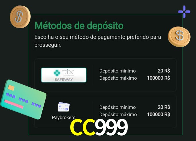 O cassino CC999 oferece uma grande variedade de métodos de pagamento